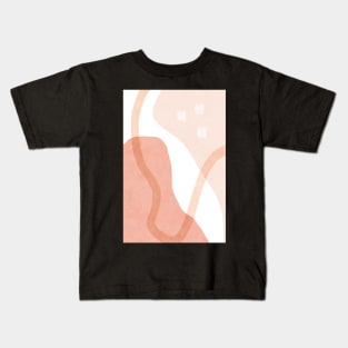 Abstract pink shapes & line art Kids T-Shirt